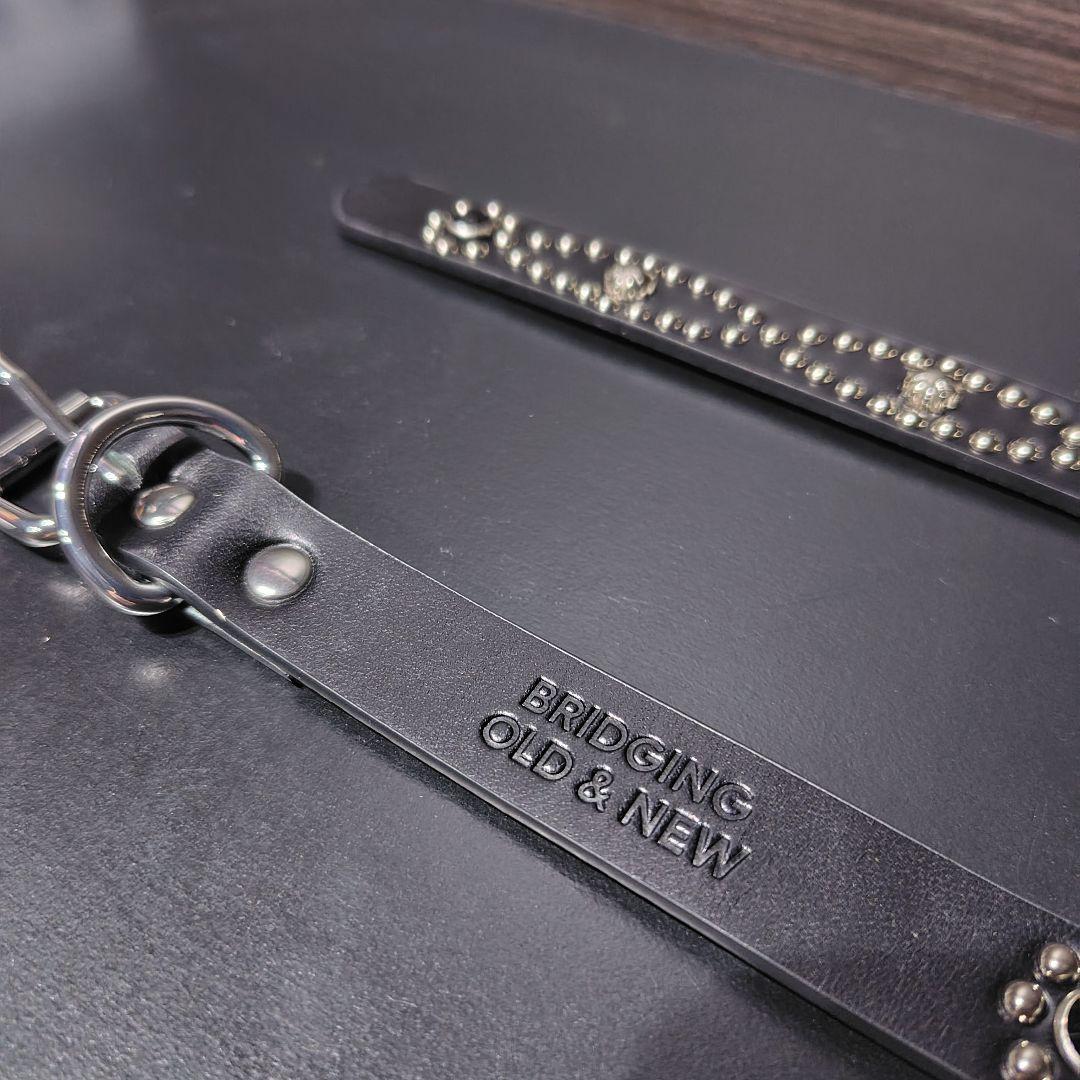 アイ黒■本革レザーフルスタッズナローベルト☆アメカジ古着ヴィンテージhtc