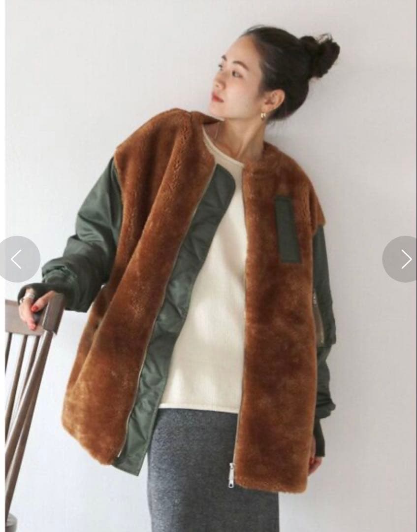 ボアコンビミリタリーブルゾン (ファーコート