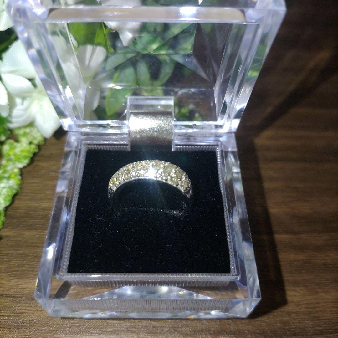 K18WG ダイヤモンド　パヴェ　リング　1.03ct