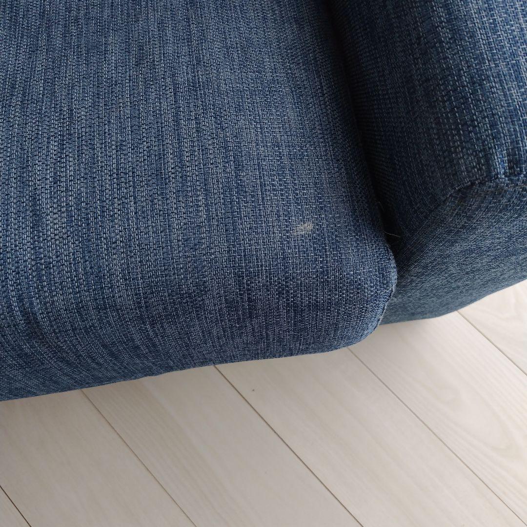 【特価:手渡しのみ】ダークブルー L字型ファブリックソファ（ニトリ）