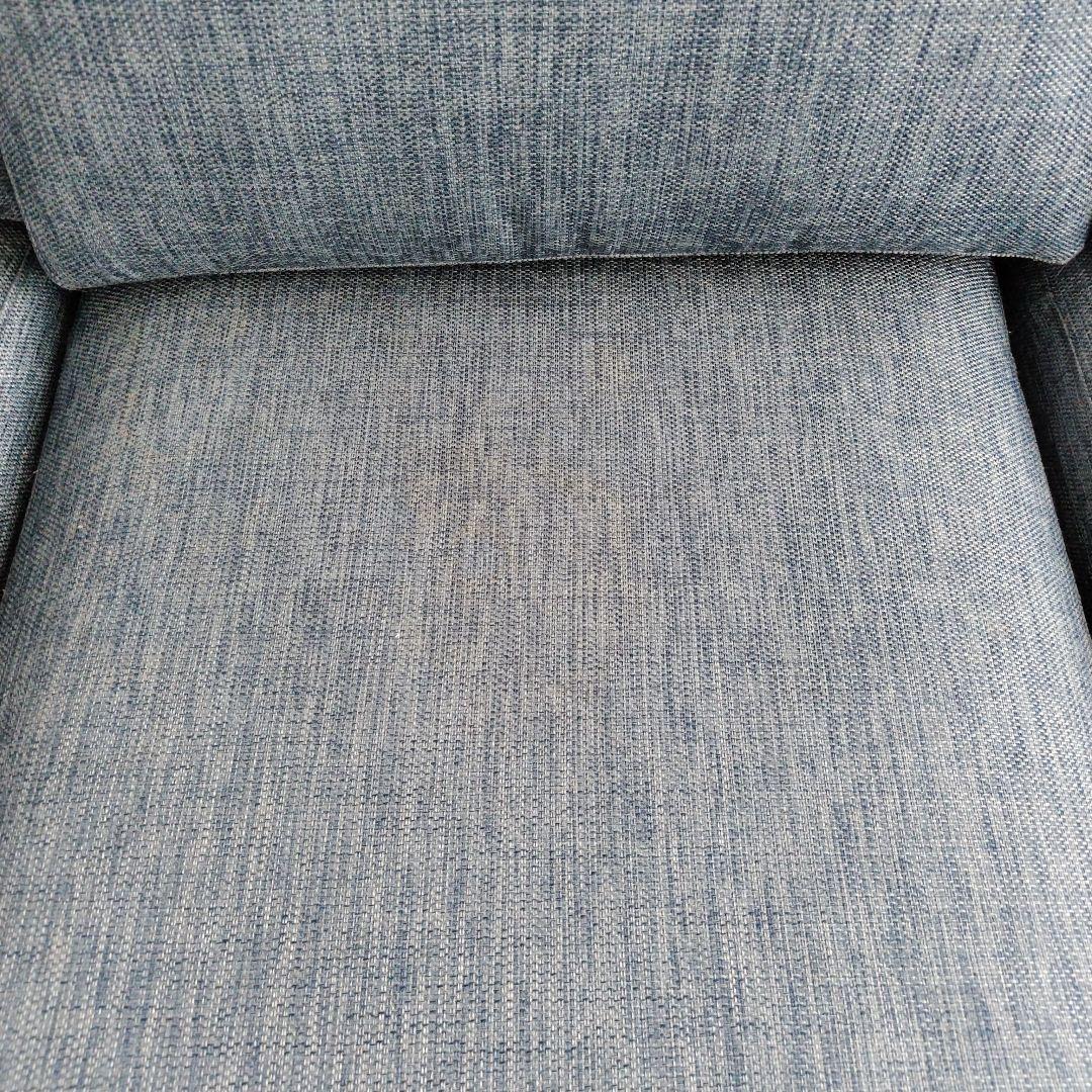 【特価:手渡しのみ】ダークブルー L字型ファブリックソファ（ニトリ）