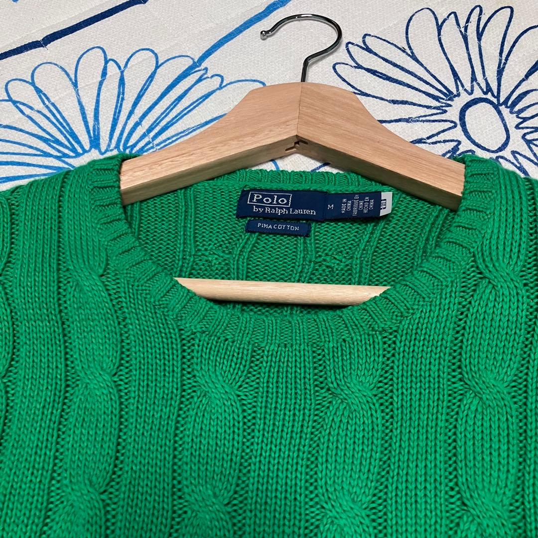 【希少】近年モデル　ラルフローレン　ケーブル　ニット　ピマコットン　セーター