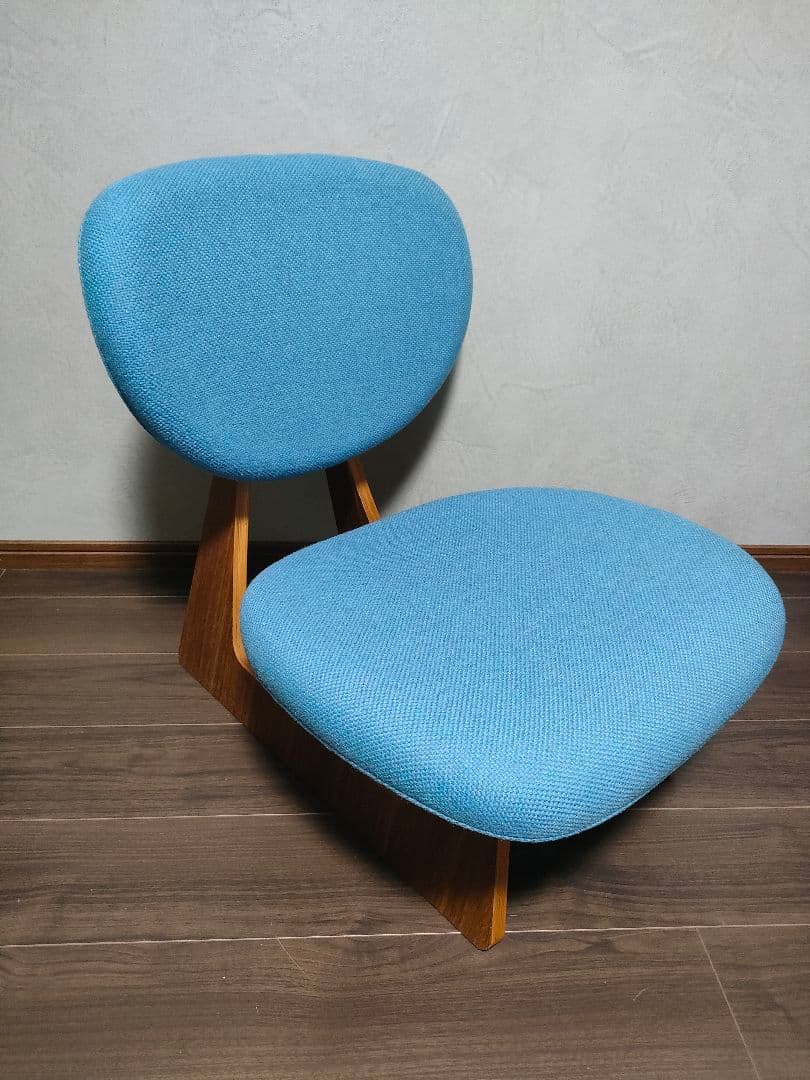 ★値下げ交渉歓迎　天童木工　低座椅子　水色　椅子　チェア　低座イス　Tendo