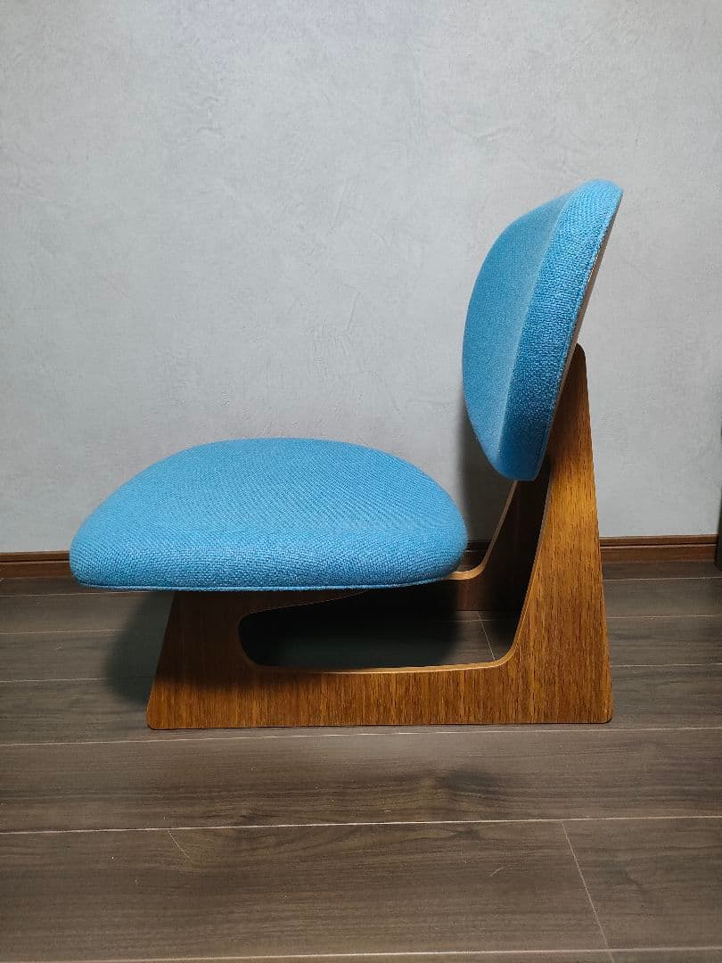 ★値下げ交渉歓迎　天童木工　低座椅子　水色　椅子　チェア　低座イス　Tendo