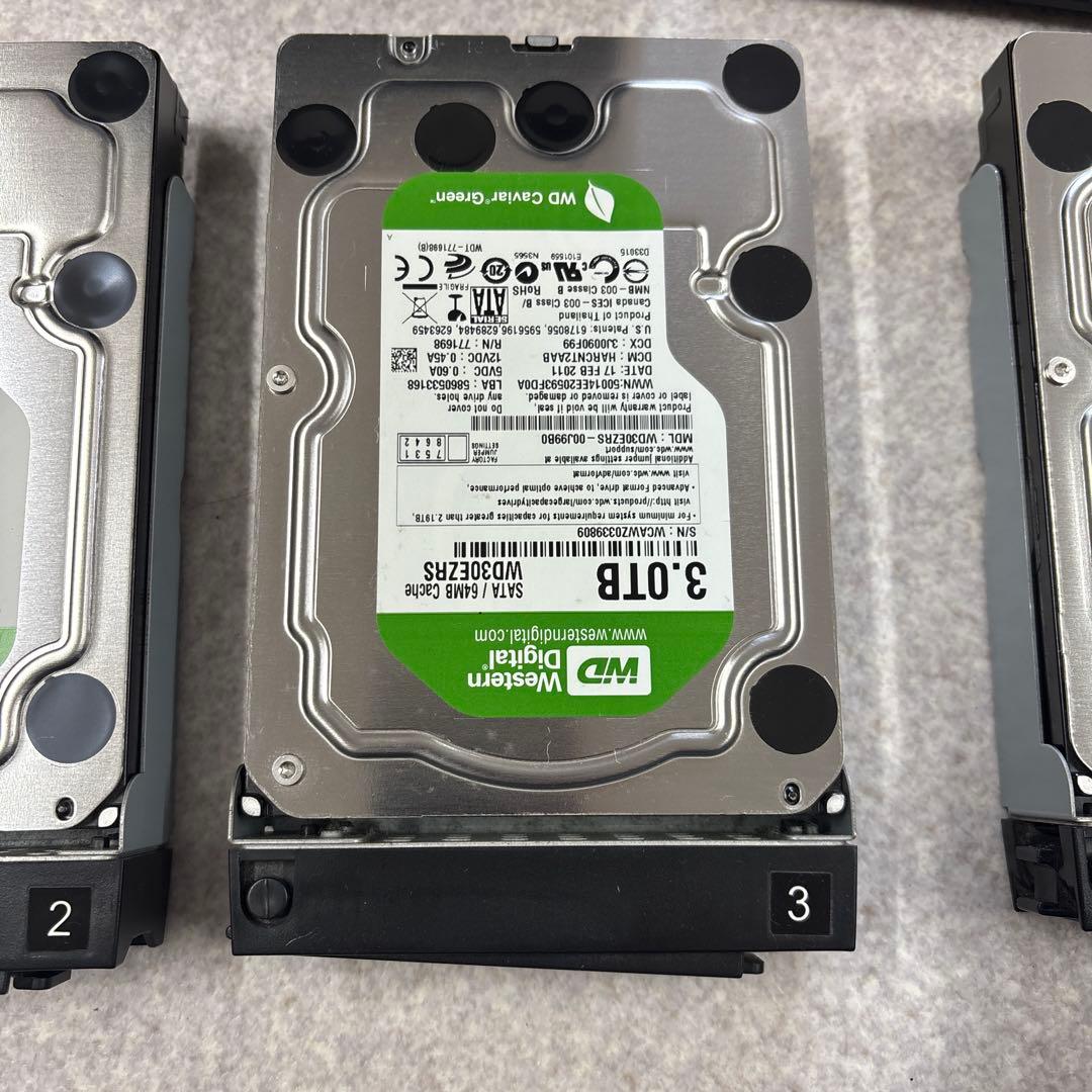 RAID対応 外付けHDDケース 4ベイ WD 3TB×4台 USB接続