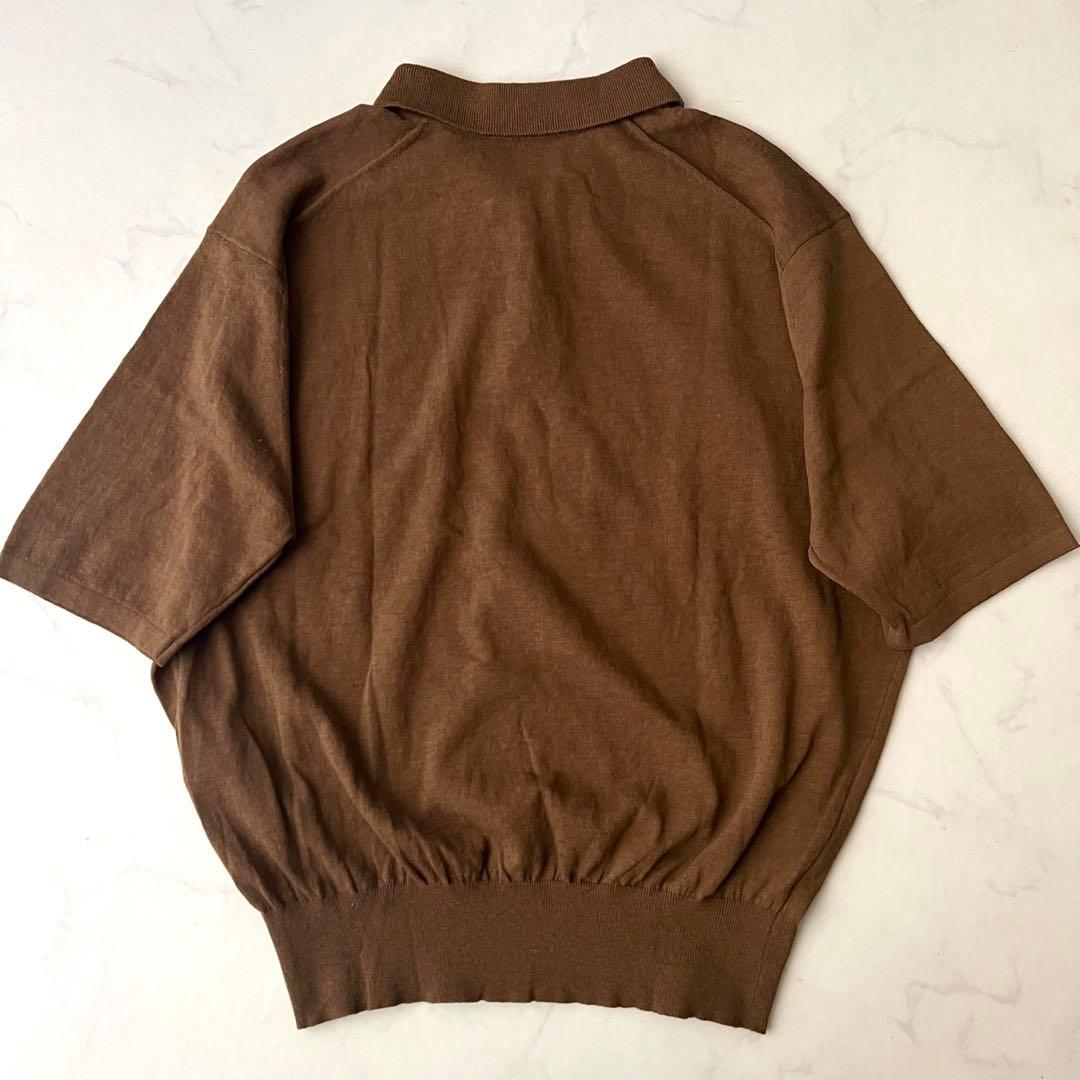 ATON RECYCLED FRESCA ポロ ニット ブラウン 半袖 24年製