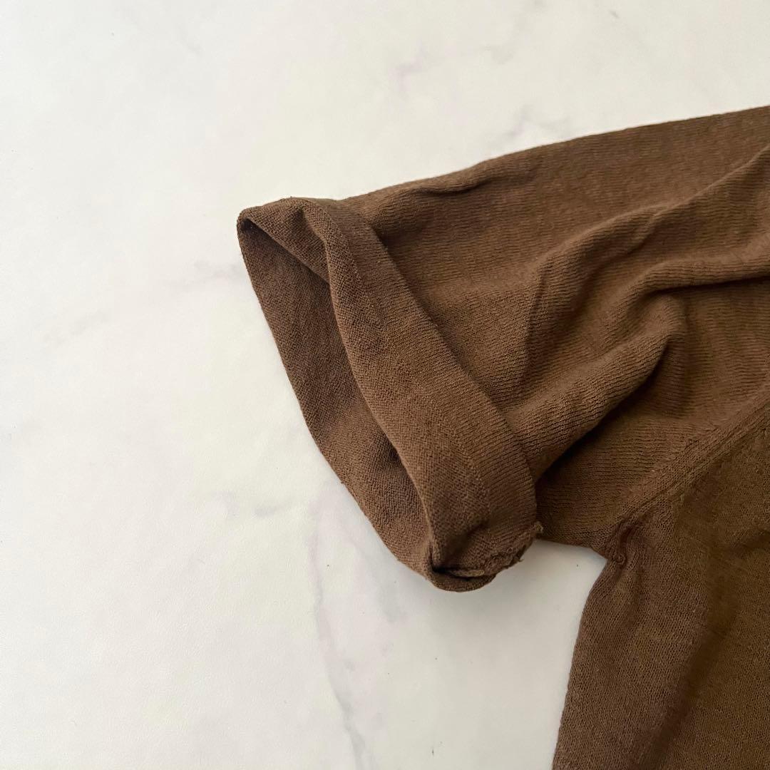 ATON RECYCLED FRESCA ポロ ニット ブラウン 半袖 24年製