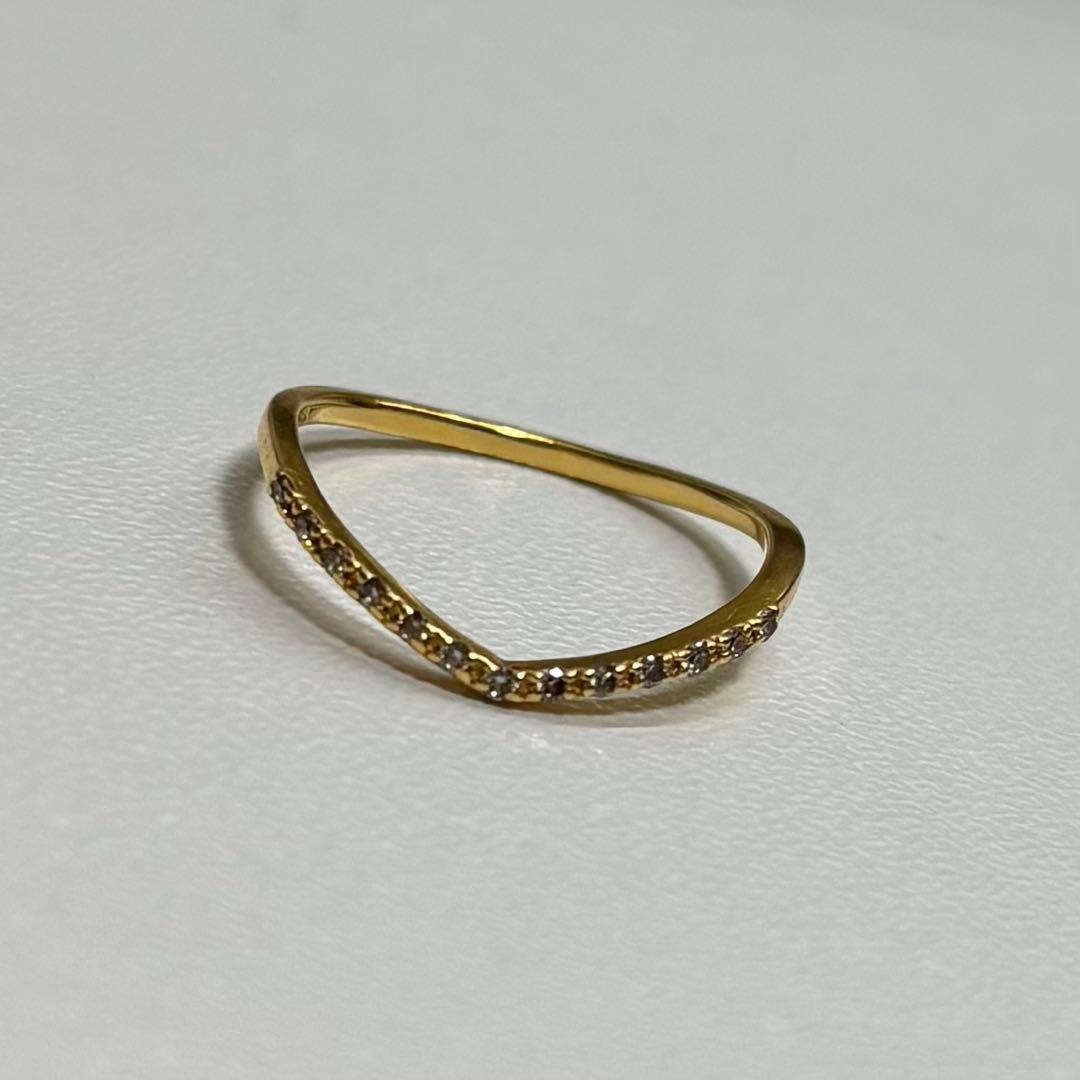 agete アガット　K18 ダイヤモンド リング 7号