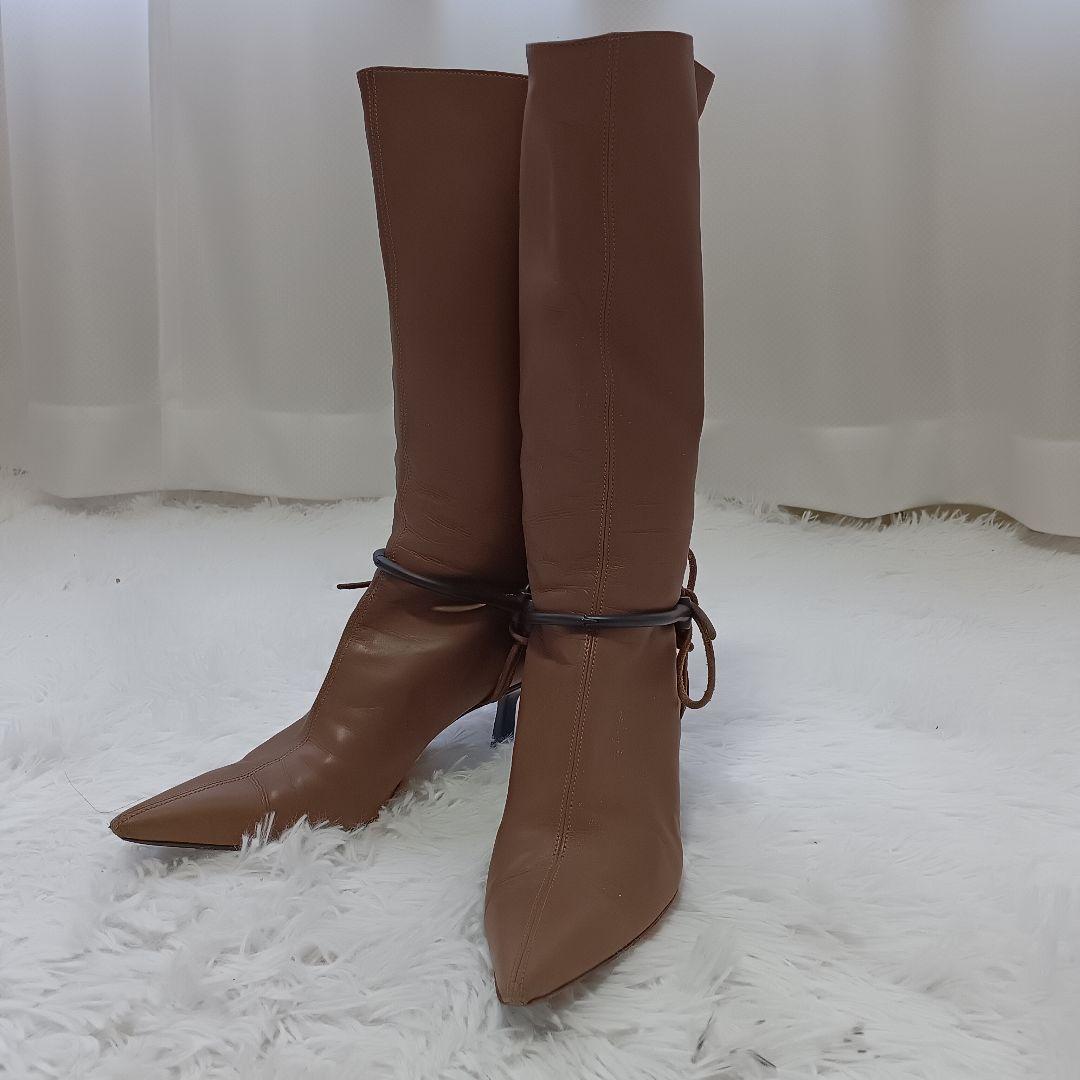 レア GUCCI グッチ ブーツ ポインテッドトゥ ヒール ミドル 51/2c