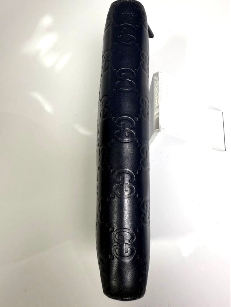 【美品】GUCCI GG シマ ラウンドファスナー　ネイビー人気のデザイン