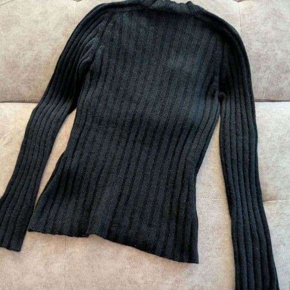 DOLCE & GABBANA カシミヤ リブニット Vネック D&G　ブラック