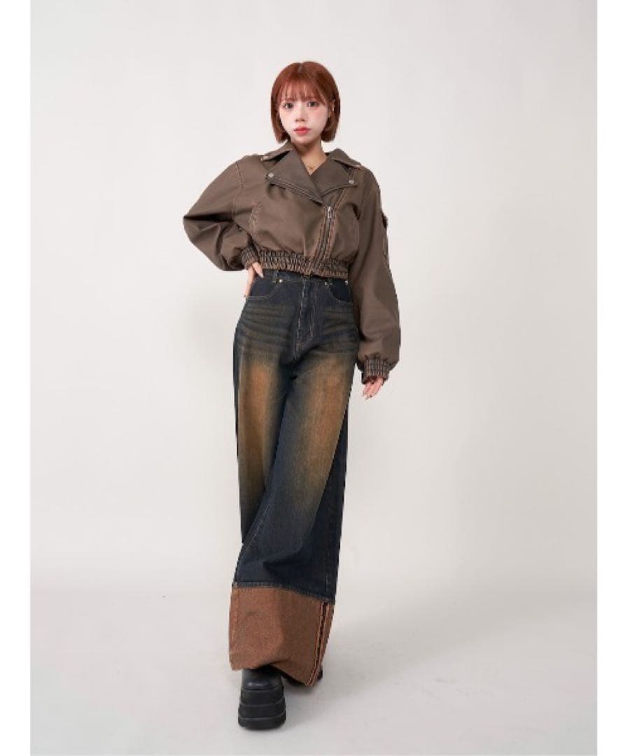 Darich ビンテージライクワイドデニムパンツ