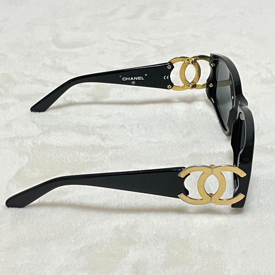 極美品 CHANEL シャネル サングラス ココマーク ブラックレンズ 保存袋付