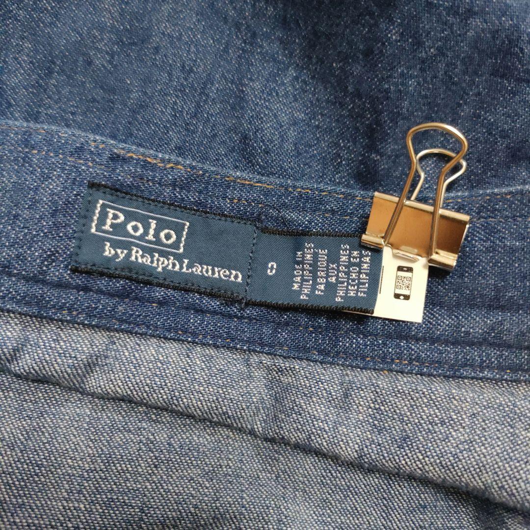 ポロラルフローレン デニム巻きスカート ラップスカート リボン 洗える