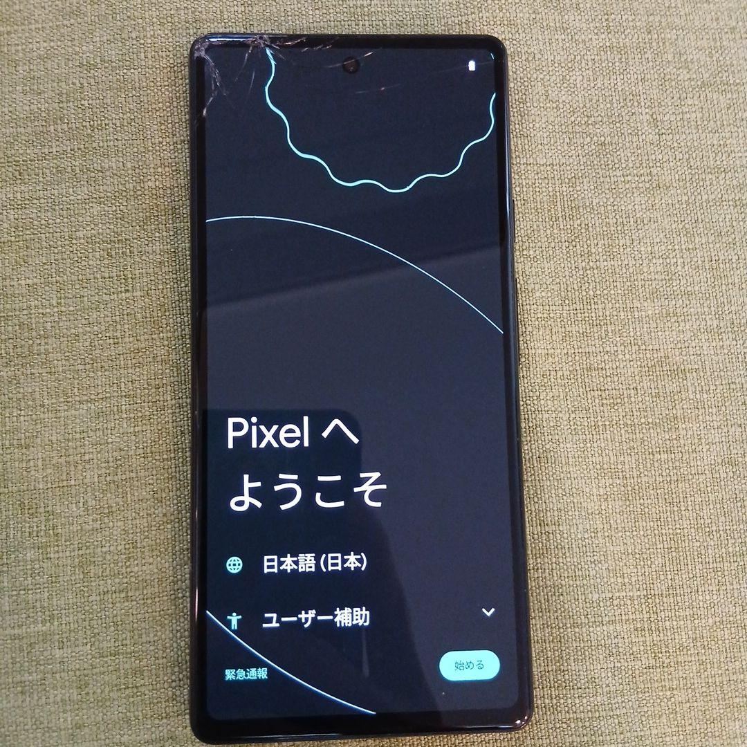 Google Pixel 6a ホワイト 画面ひび割れあり