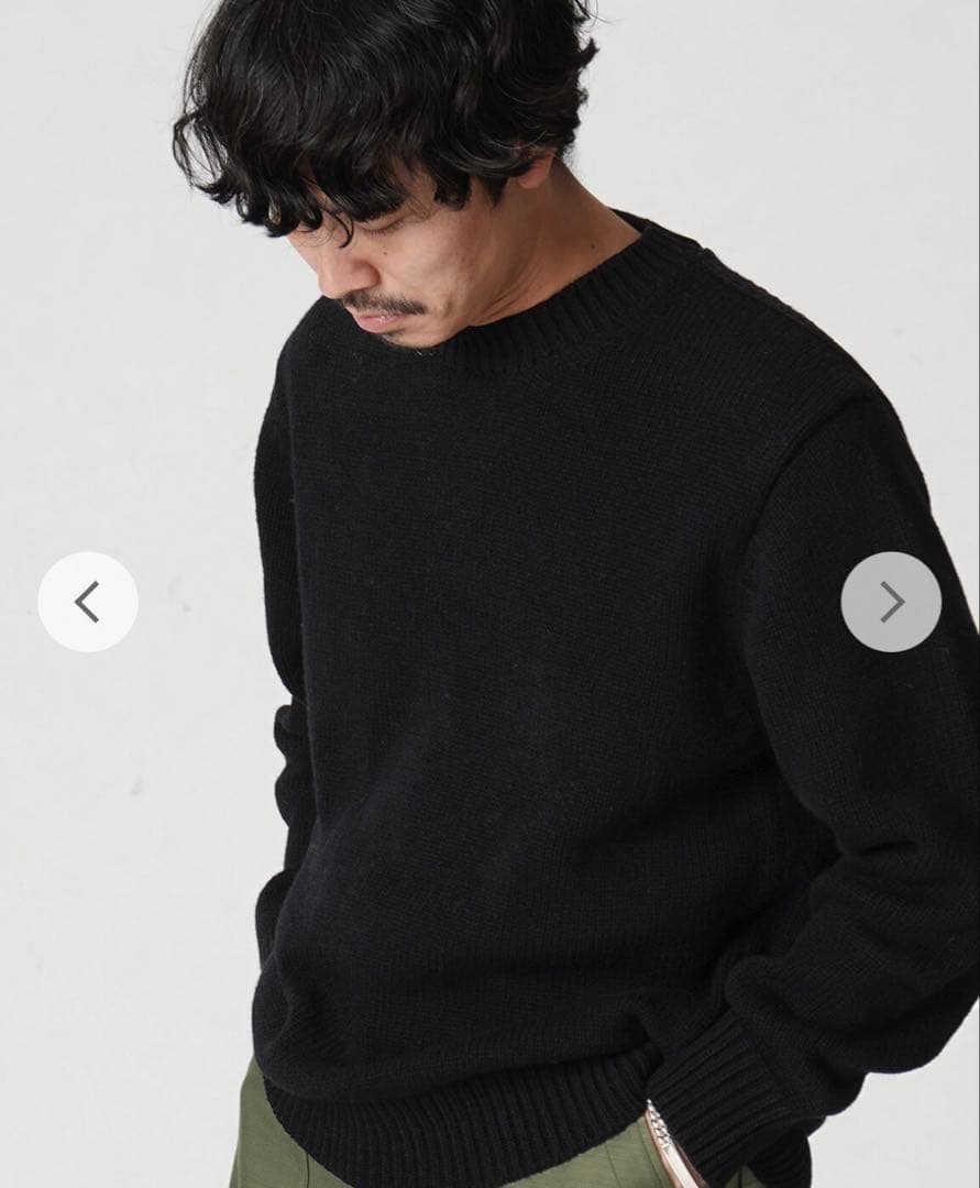 【美品】YONETOMI 24AW ソフトラムウール ニット プルオーバー 黒