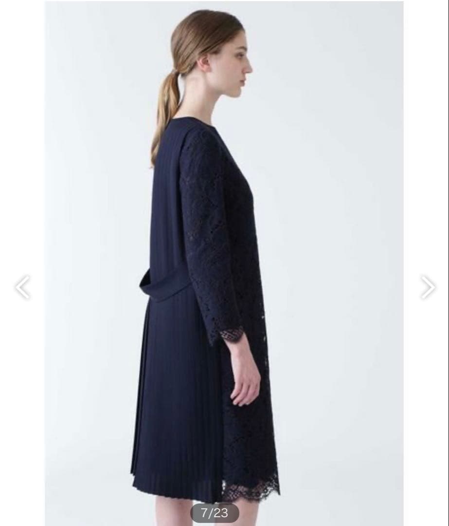 未使用に近い　ADORE アドーア　コードフルールレースバックプリーツワンピース