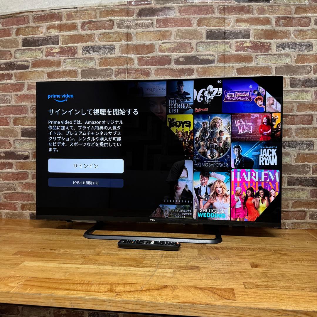 TCL 50V型 4K 液晶テレビ スマートテレビ 50P8S 動画配信アプリ○