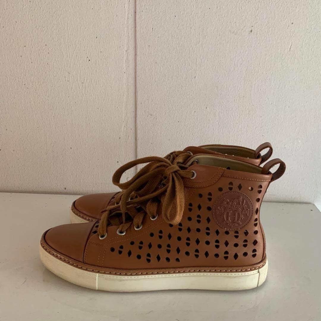 【美品】HERMES スニーカー　革靴　36