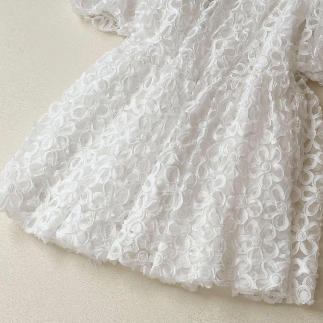 ✨美品✨POPPY フラワーパフスリーブ ティアードミニワンピース FREE