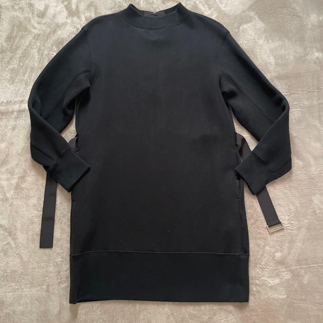 【美品】サカイ sacai コットン ベルト ワンピース 黒 サイズ4 日本製