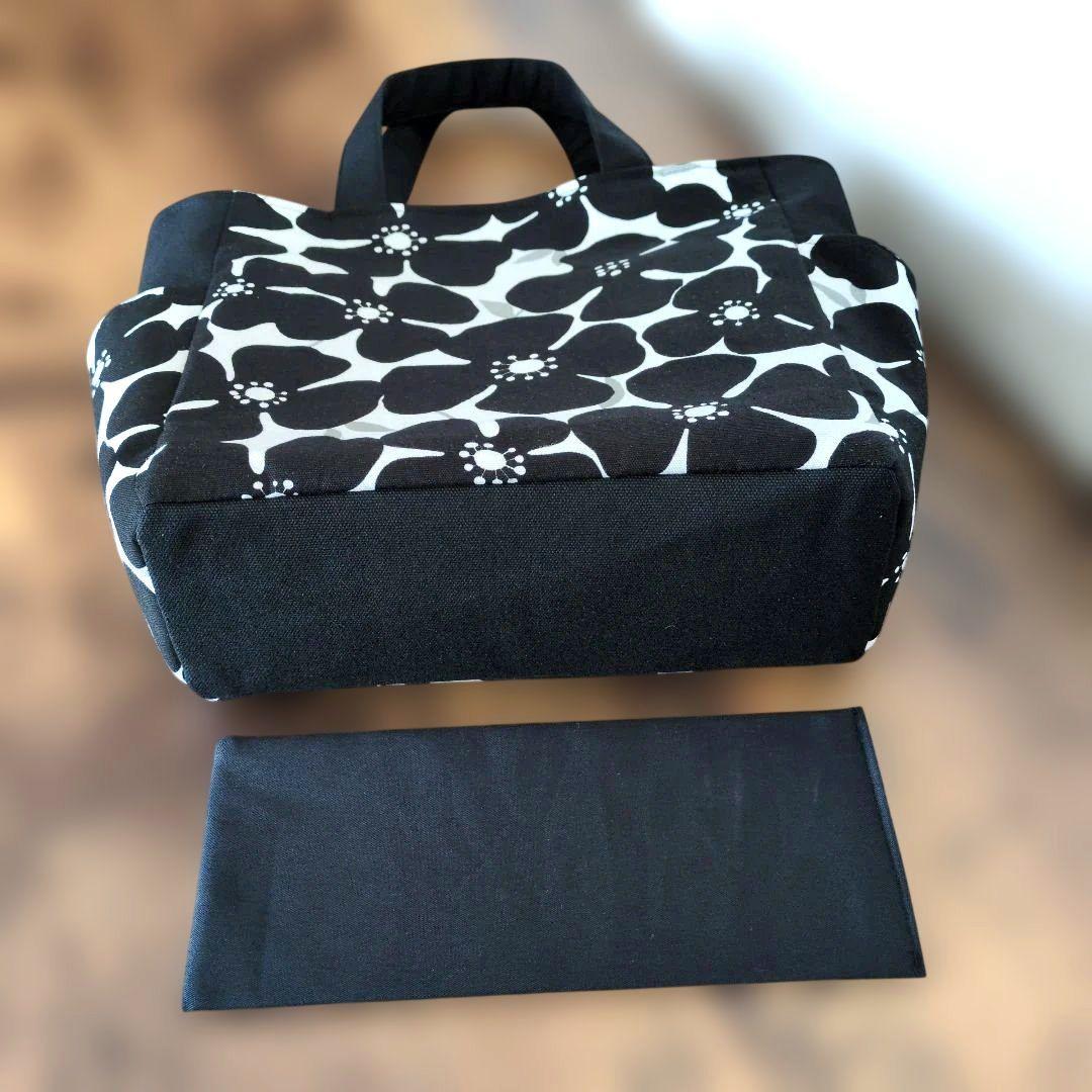 ハンドメイド　サイドポケット付き トートバッグ　花柄