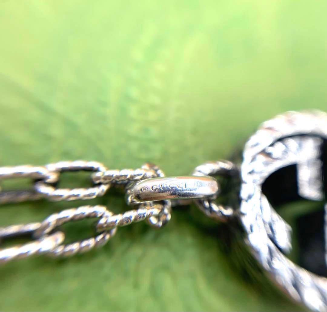 GUCCI ネックレス インターロッキング　アラベスク　いぶし銀　GG