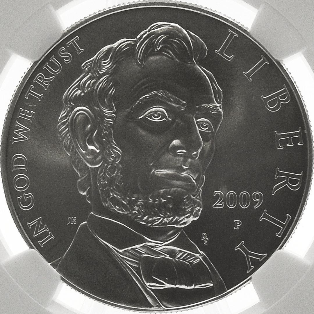 ★解説カード付 NGC MS70 リンカーン 銀貨 2009 アメリカ