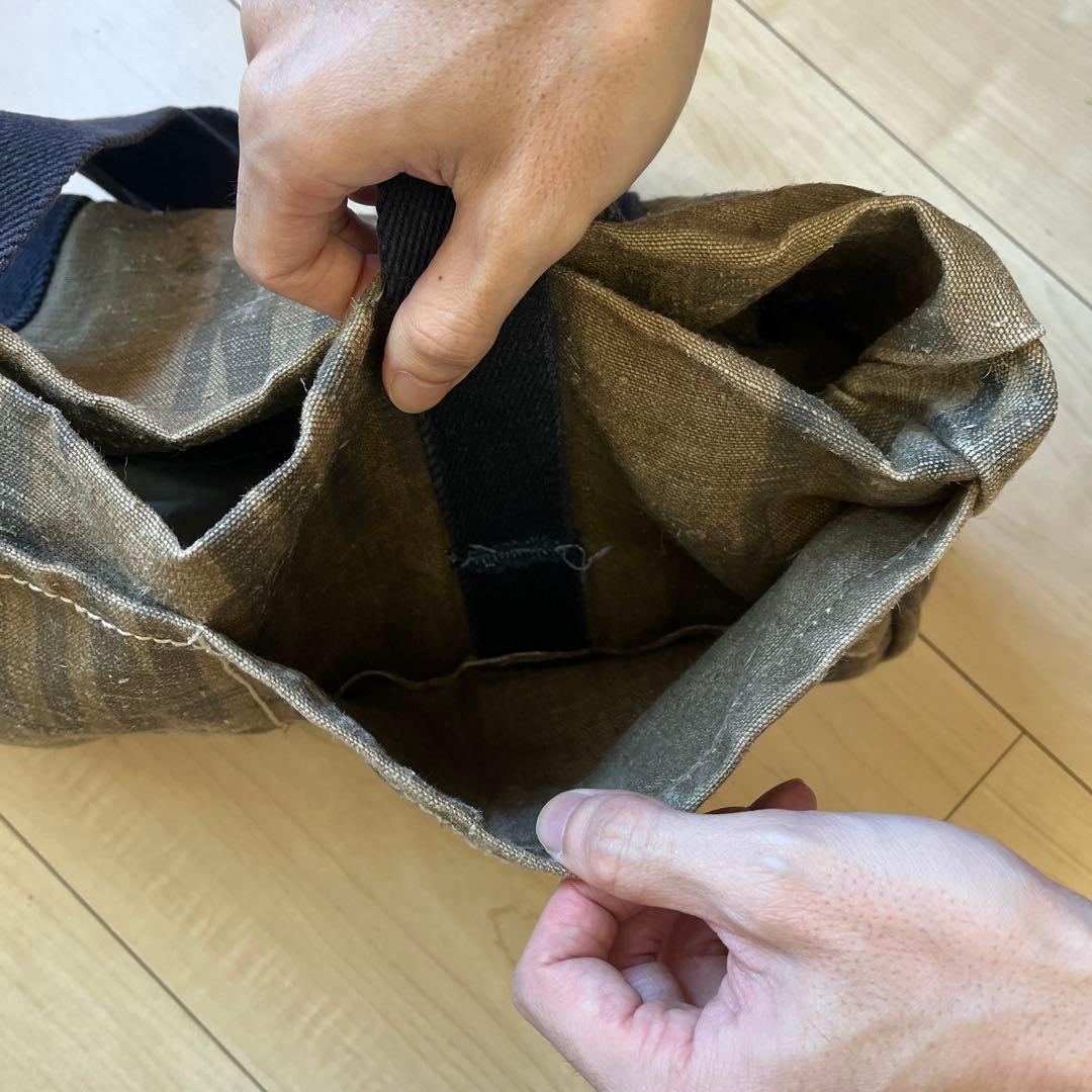 ブラウンキャンバストートバッグ