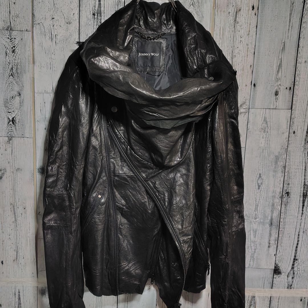 sandwich Johnny Wolf ドレープレザージャケット 変形襟