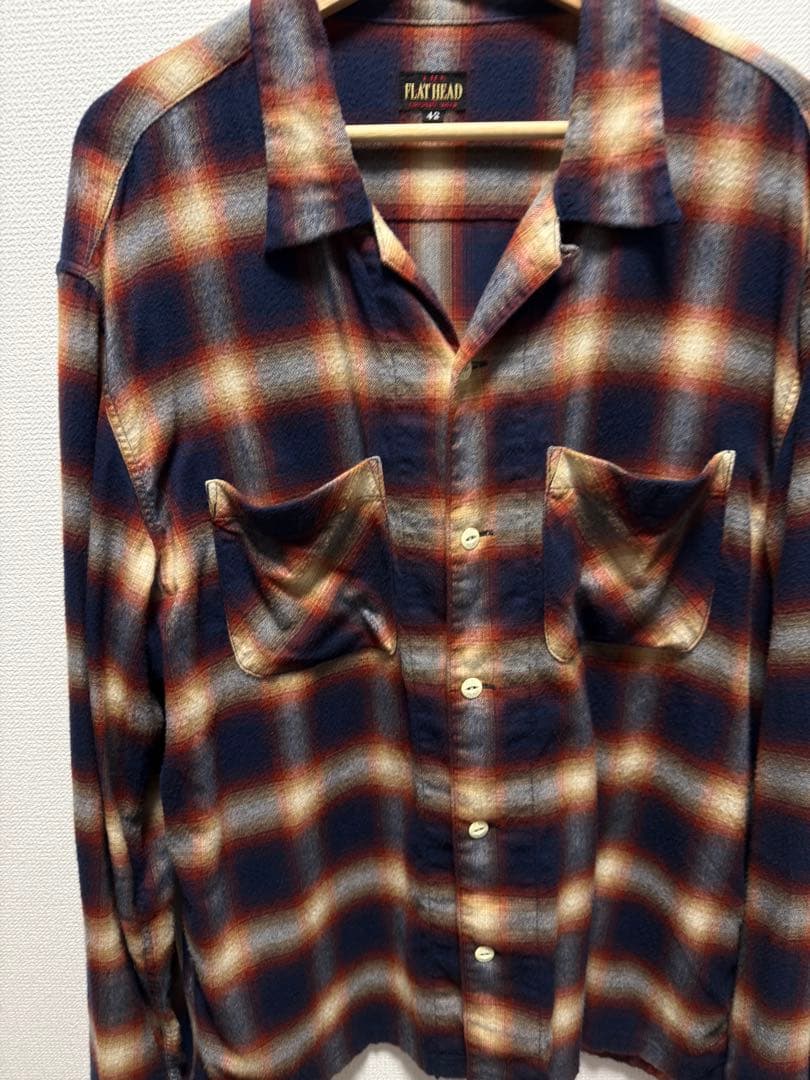 The Flat Head サイズ42 レーヨンオンブレ 開襟シャツ