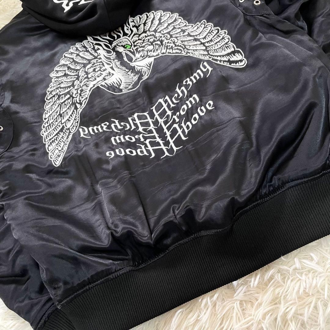 美品✨ディーゼル　スカジャン　2way　アニマル刺繍　中綿キルティング　黒　M位