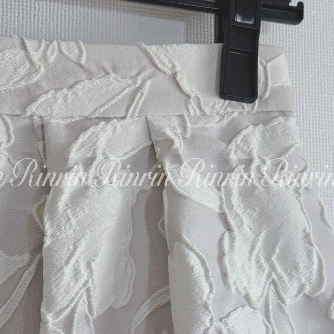 【美品】ANAYI フラワージャガードタックフレアスカート 36