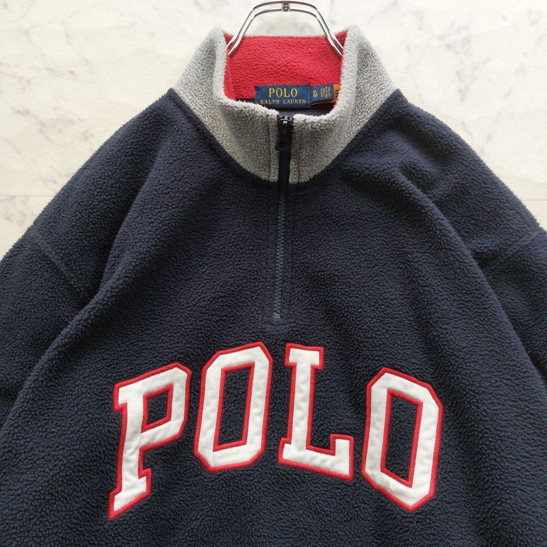 現行タグ ラルフローレン ハーフジップ フリース XL 紺