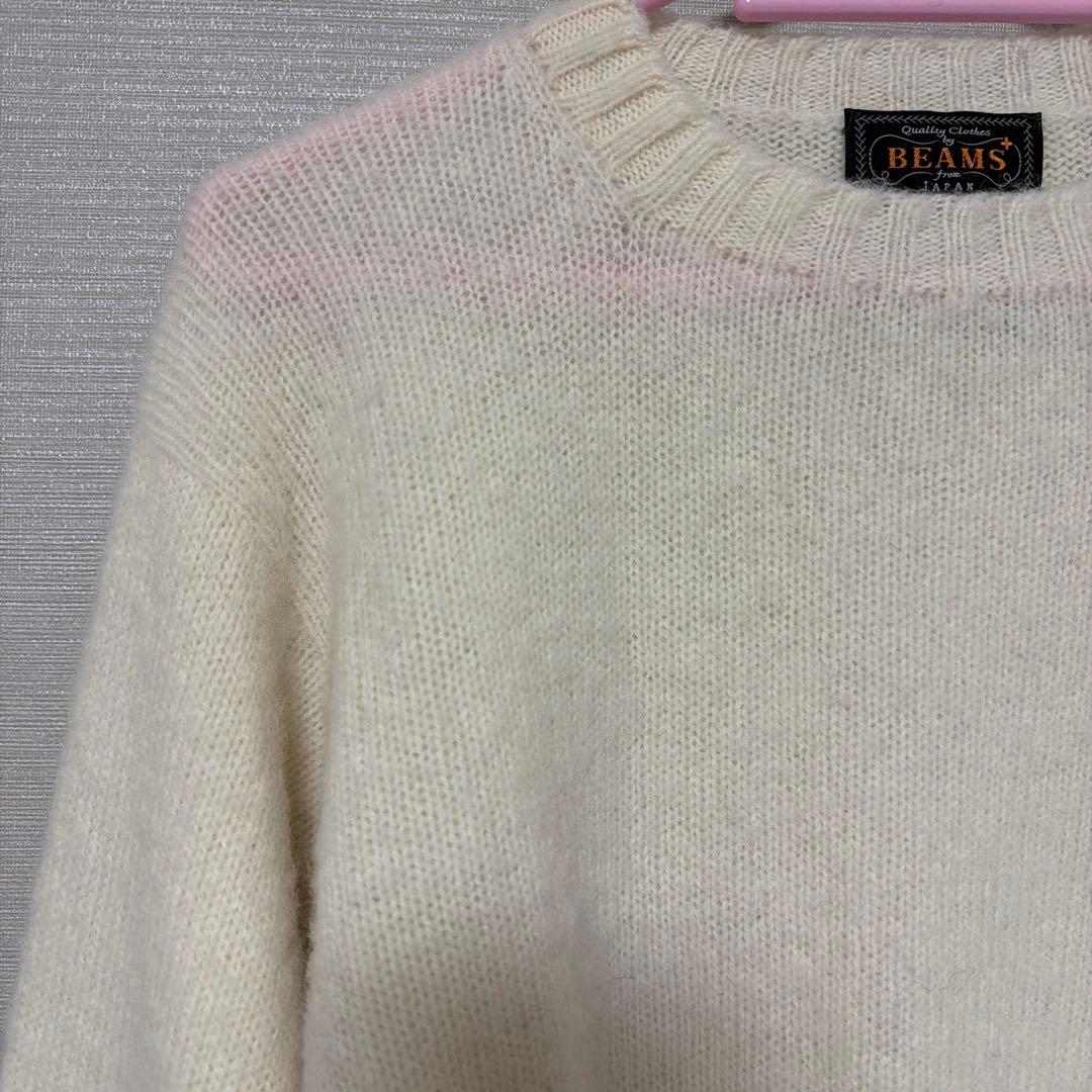 ビームスプラス シェットランドニット Winter White 200