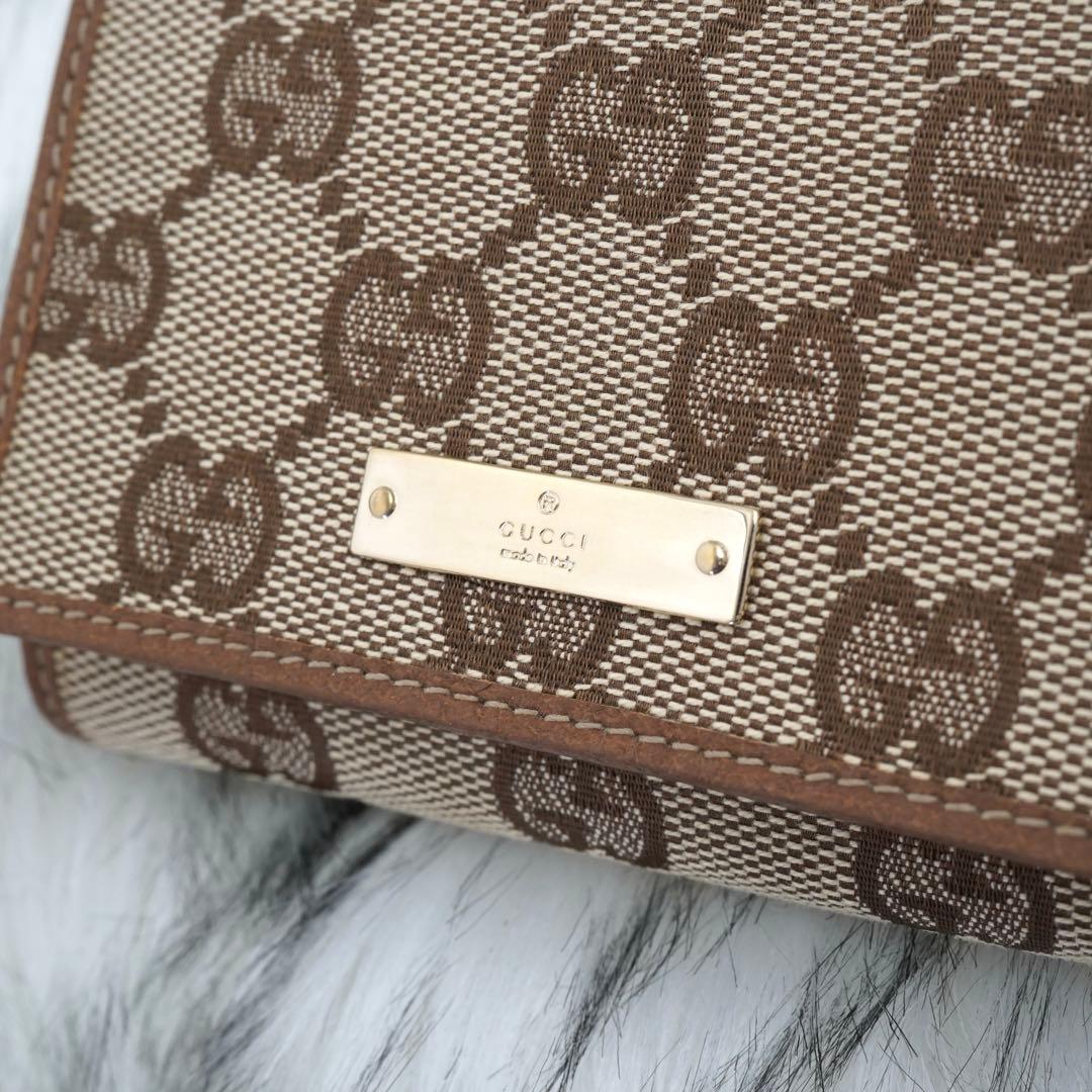 ほぼ未使用品　GUCCI グッチ　名刺入れ　カードケース　GG柄　シマライン