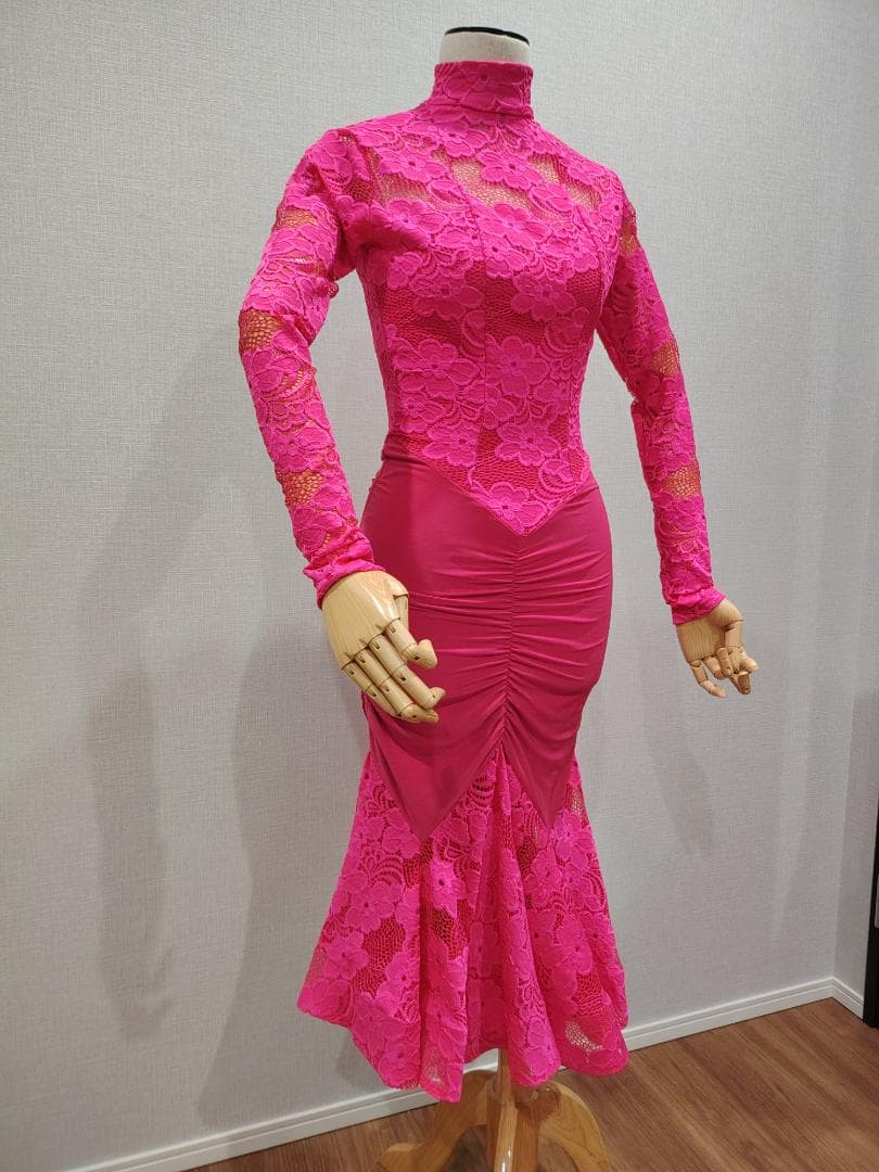 DanceAmerica製 1回着用のみ ウェア ピンク 7-9号相当 送料込