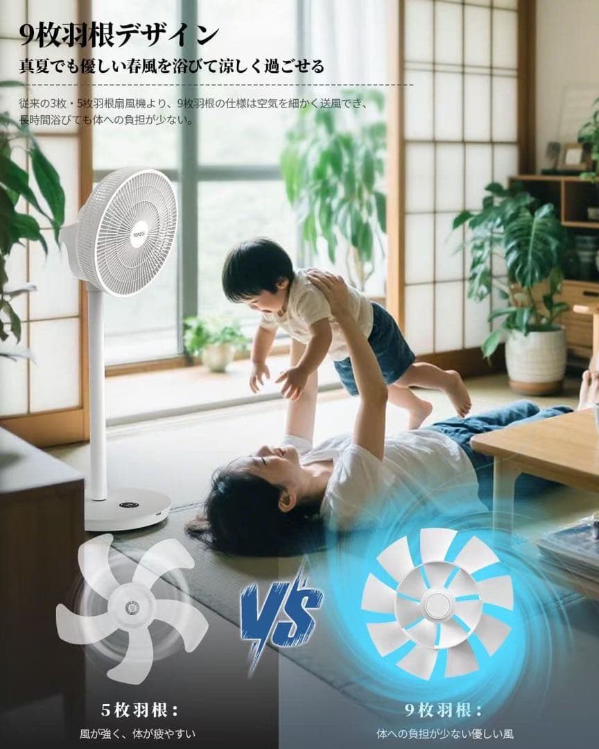 扇風機 DCモーター 静音 省エネ サーキュレーター DC 扇風機