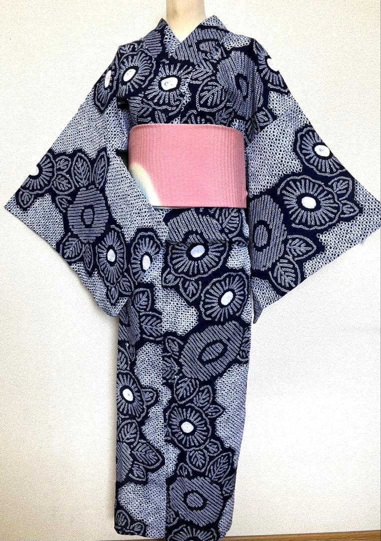 有松鳴海絞り　浴衣　一色　（214）