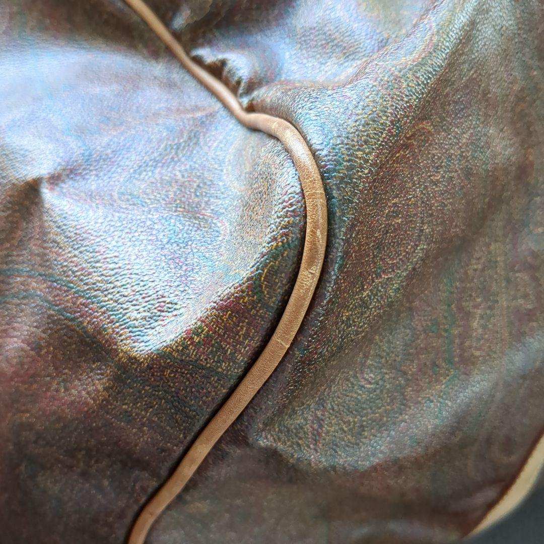 ETRO エトロ ボストンバッグ 南京錠・鍵・タグ付き 茶系ペイズリー 大容量