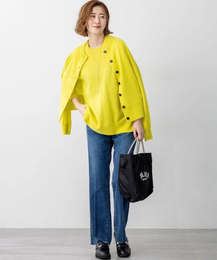 新品　23区 今季　ピュアカシミヤ クルーネック カーディガン　38