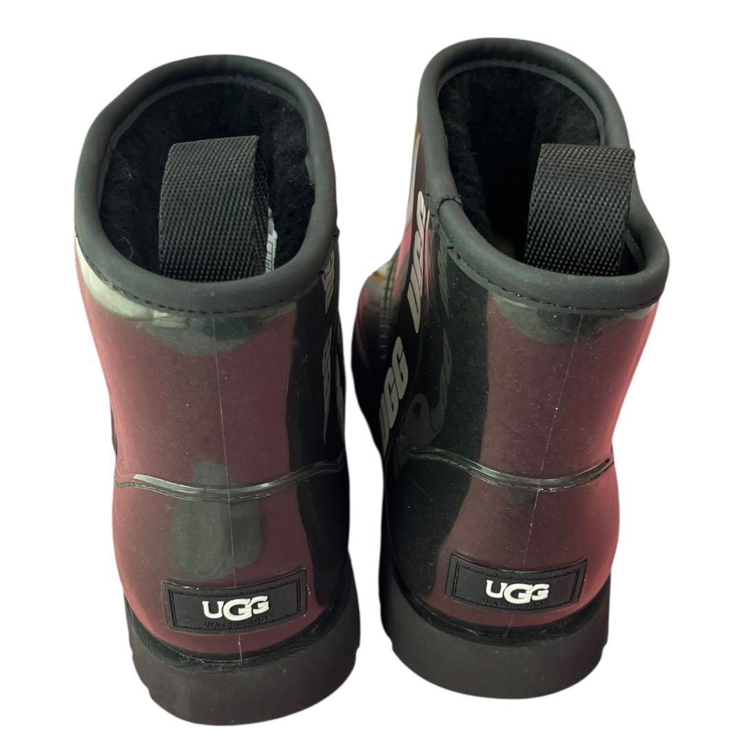 MT様綺麗　アグ　UGG クラッシッククリアミニ　レインブーツ　ブラック24cm