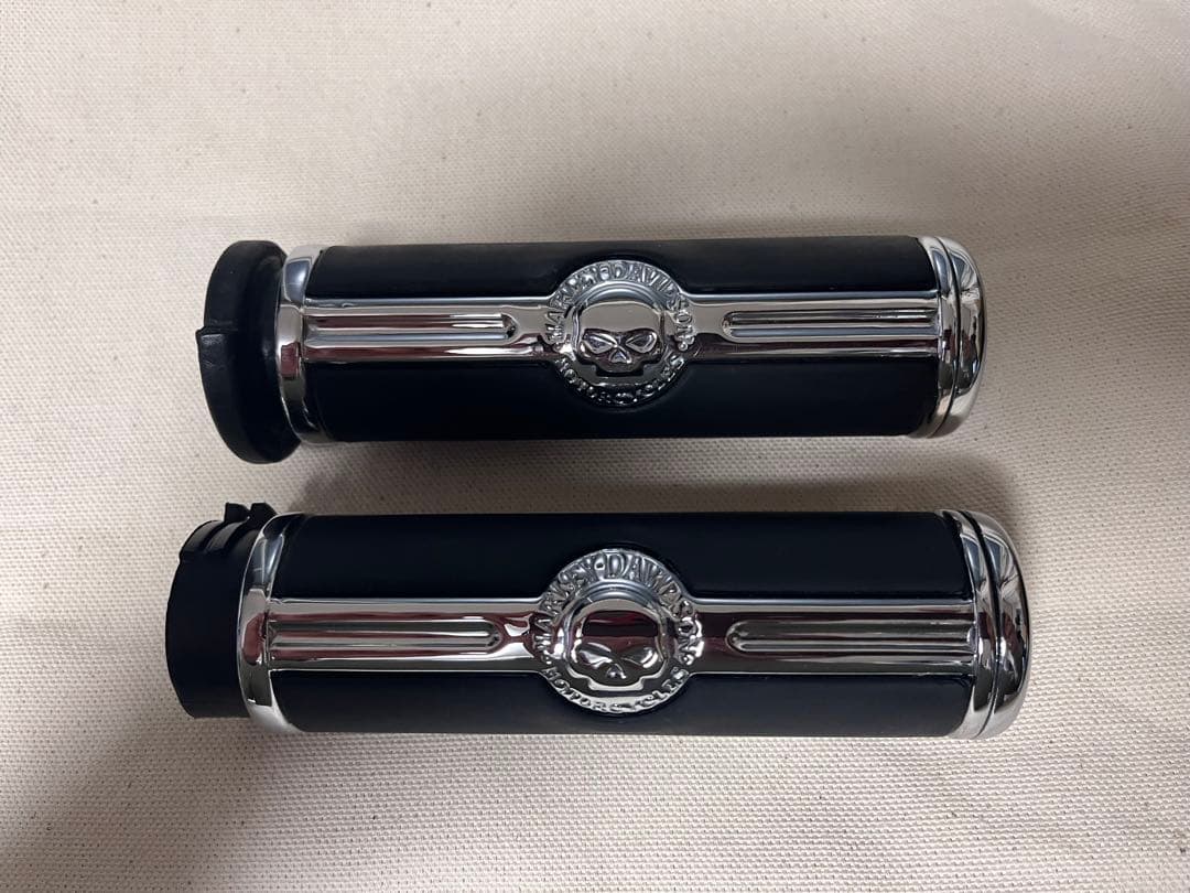 ハーレー純正 ウィリーG スカル グリップ ワイヤースロットル用