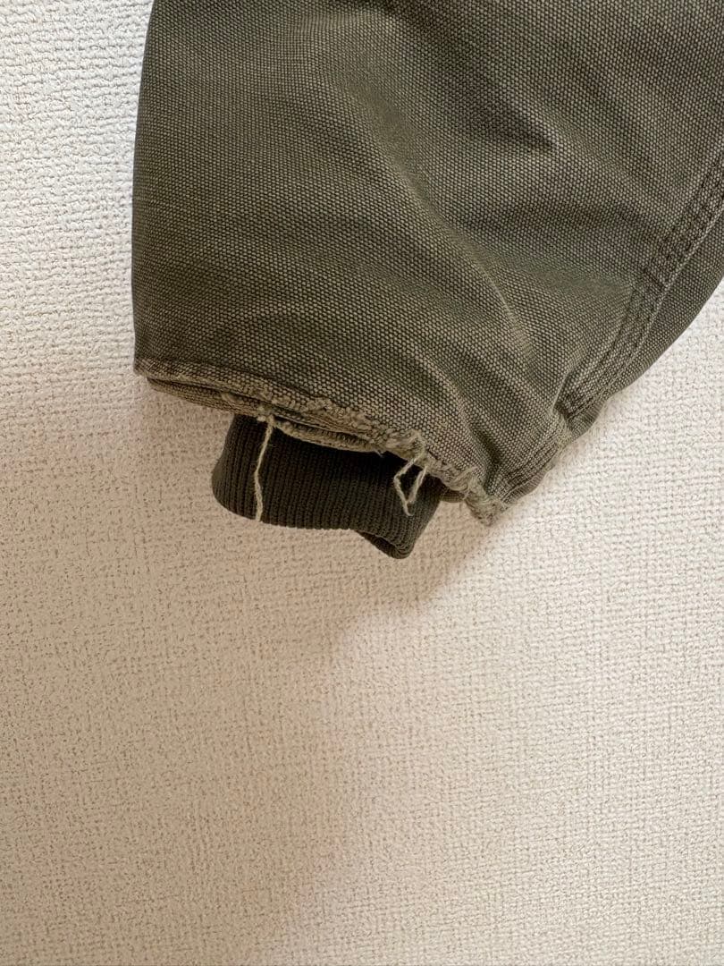 【希少最高カラー】カーハート　レザーロゴ　裏ボアダックジャケット　XL