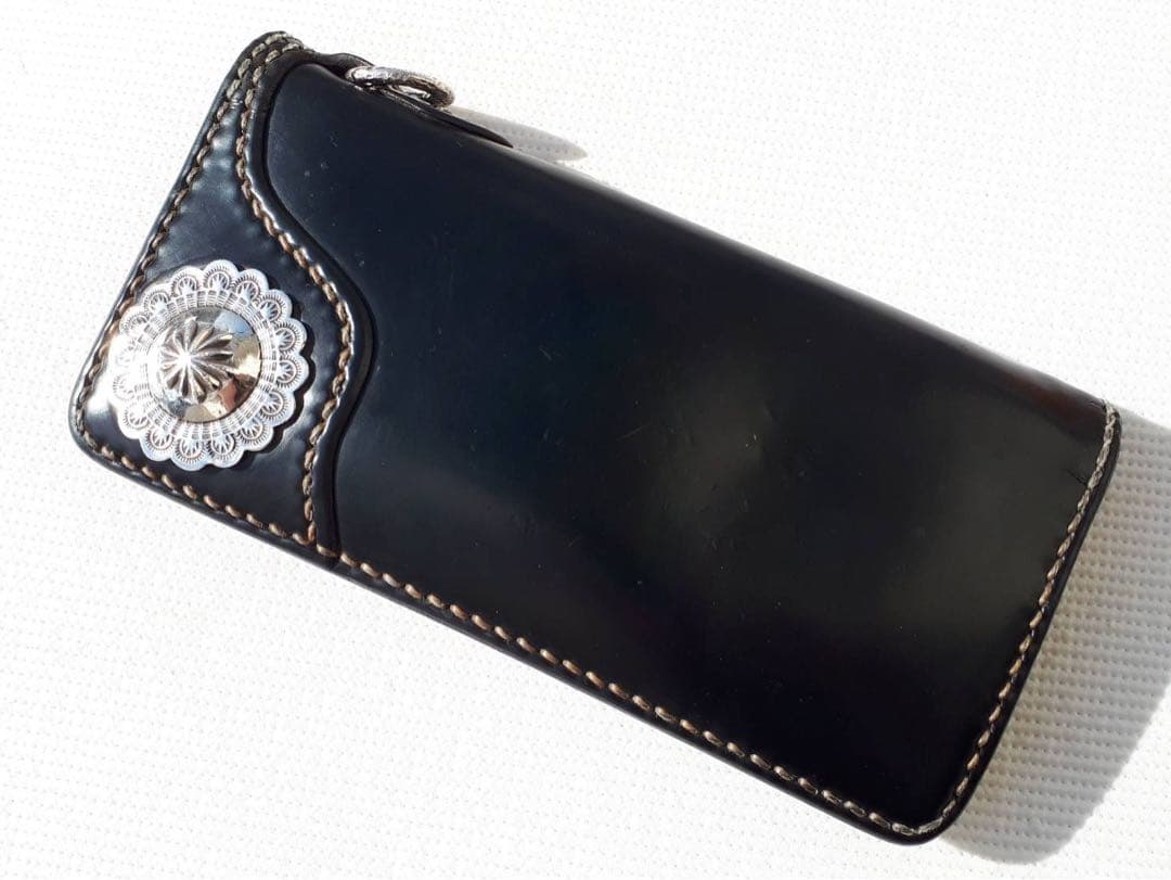 最終※フラットヘッド 最高級 コードバン レザー 925 コンチョ ウォレット