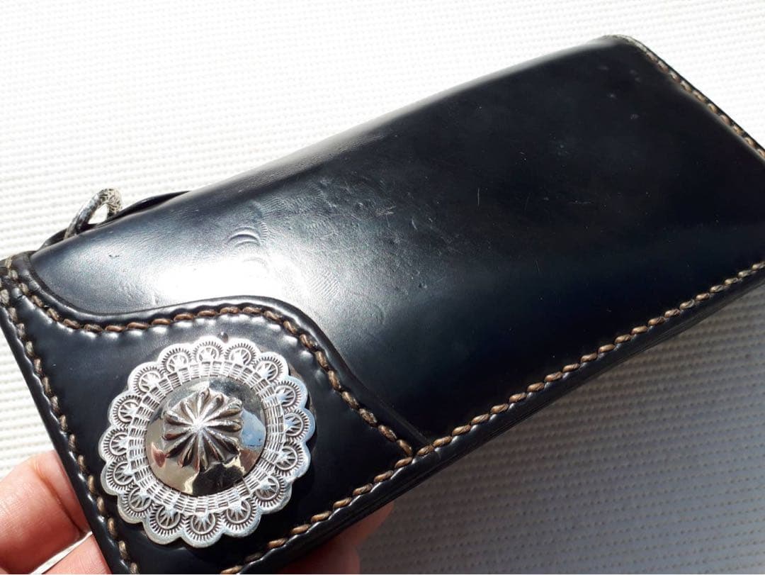 最終※フラットヘッド 最高級 コードバン レザー 925 コンチョ ウォレット