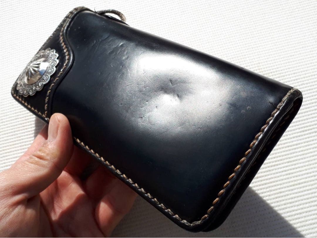 最終※フラットヘッド 最高級 コードバン レザー 925 コンチョ ウォレット