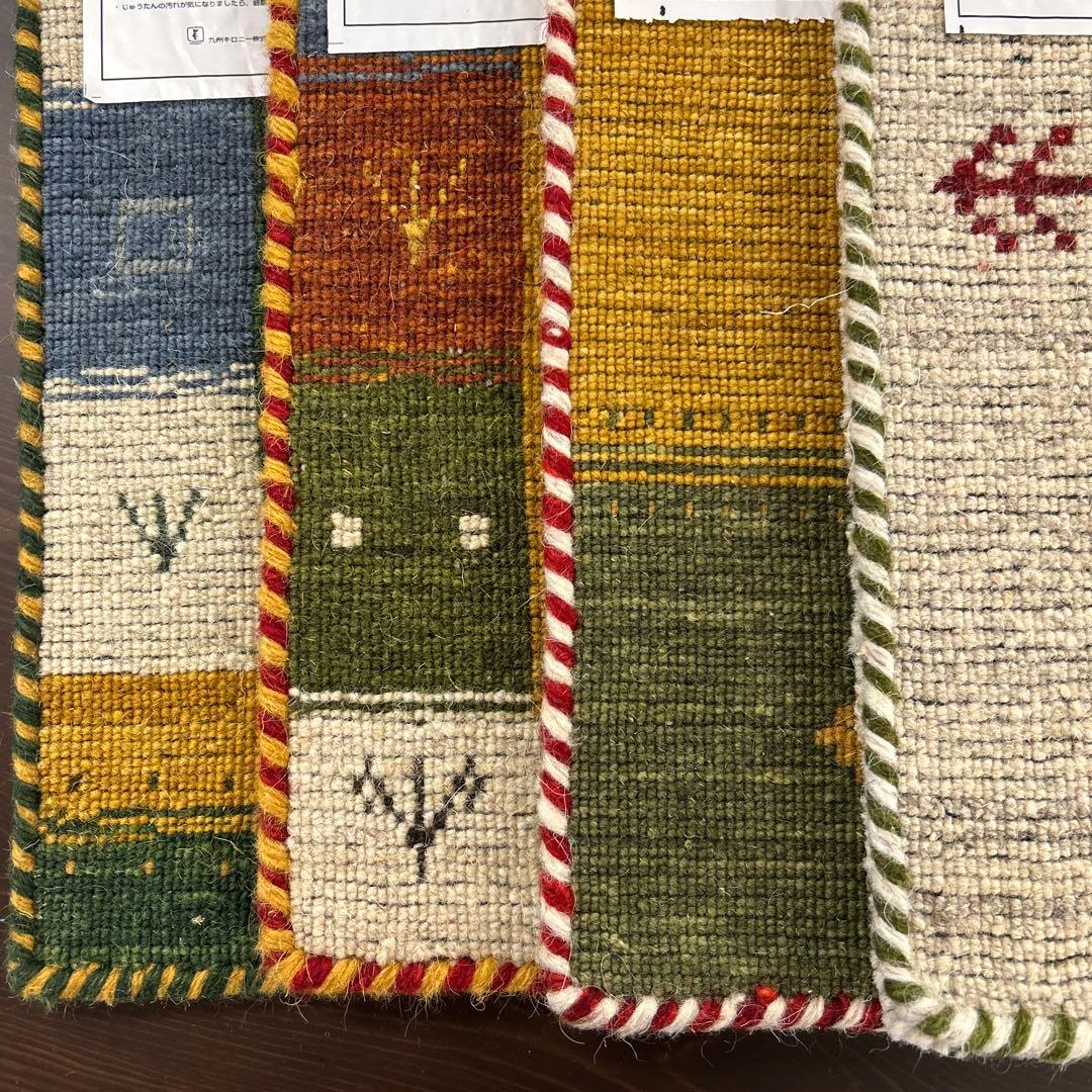 新品未使用☆インドギャべ チェアマット 座布団 40×40cm 4枚組 ギャッベ