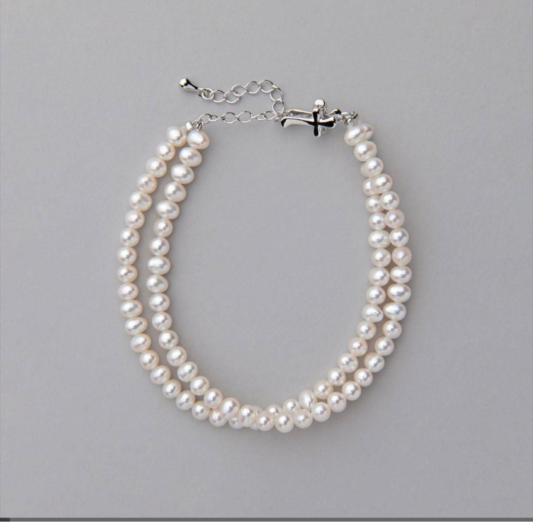 Pearl For Life 淡水真珠 2連 ブレスレット　4.0-5.0mm