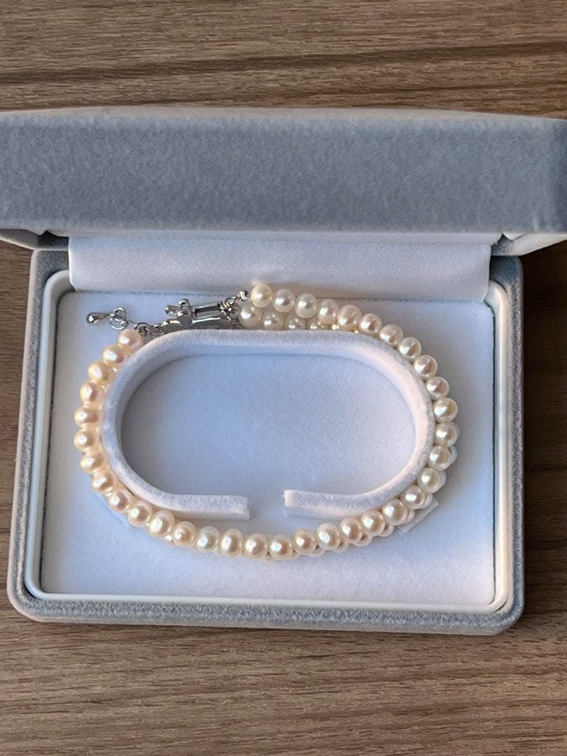 Pearl For Life 淡水真珠 2連 ブレスレット　4.0-5.0mm